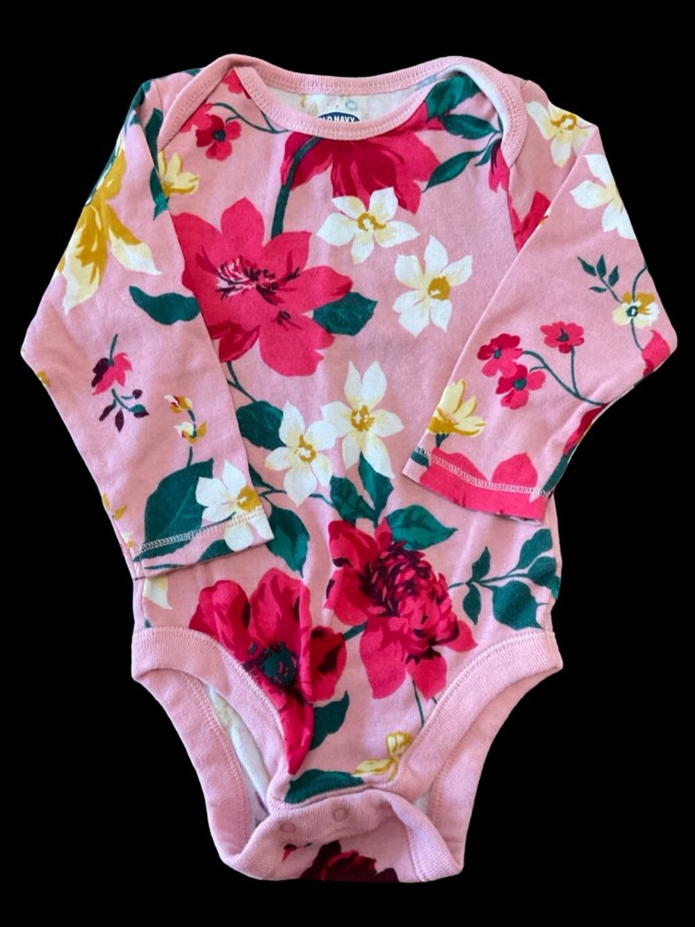 🌻10/$25 - Pink Floral Print Long Sleeve Onesie